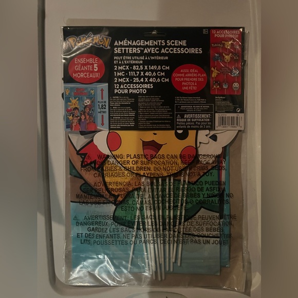 NEW Pokémon birthday scene setters 12 photo props + 5 giant piece set party - Picture 2 of 2